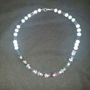 Hematite necklace.  Rainbow